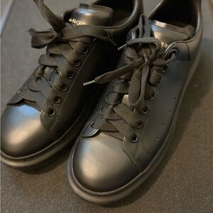 Alexander McQueen Black Leather Sneakers